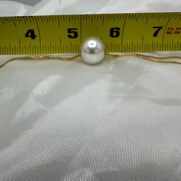 14KT Gold Plated Pearl Double Chain Necklace - Picture 7 of 8